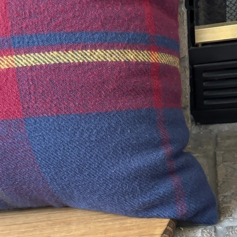 Sonoma Oversized Fall Plaid Square Throw Pillow (Red, Orange, Blue, Purple) 20